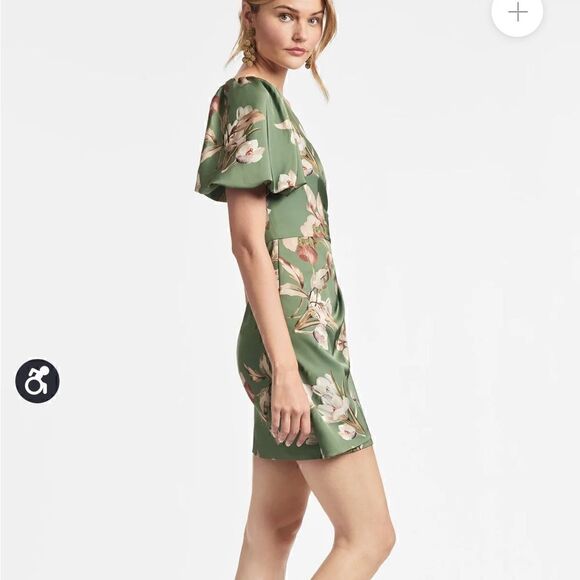 SACHIN & BABI womens Amelia Dress Olive Venetia Petals Sz 8 NWT - Picture 7 of 7